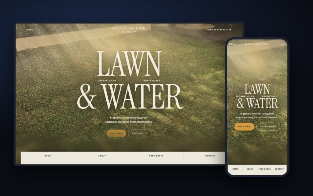 Website shown on desktop and mobile screens